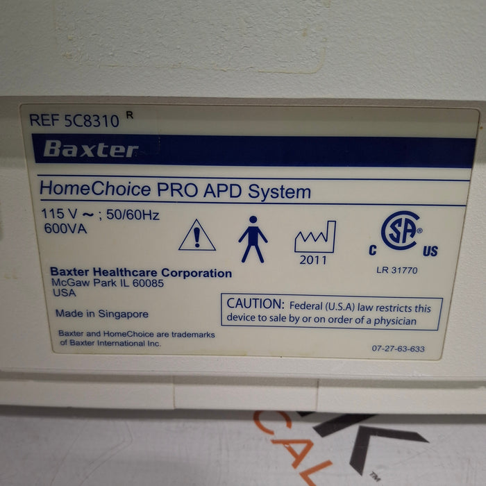 Baxter HomeChoice Pro APD Automated PD Dialysis System