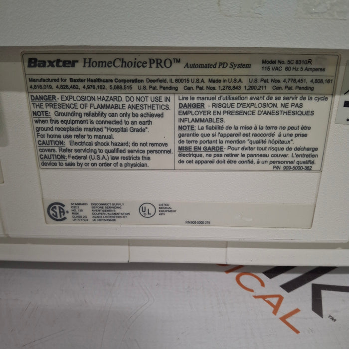 Baxter HomeChoice Pro APD Automated PD Dialysis System