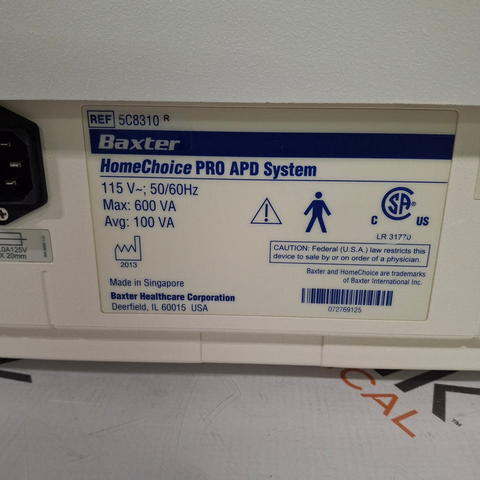 Baxter HomeChoice Pro APD Automated PD Dialysis System