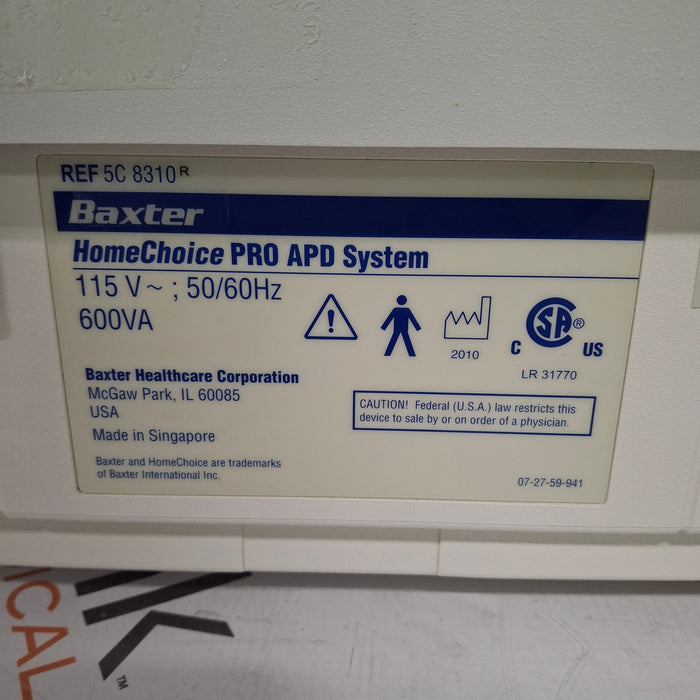 Baxter HomeChoice Pro APD Automated PD Dialysis System