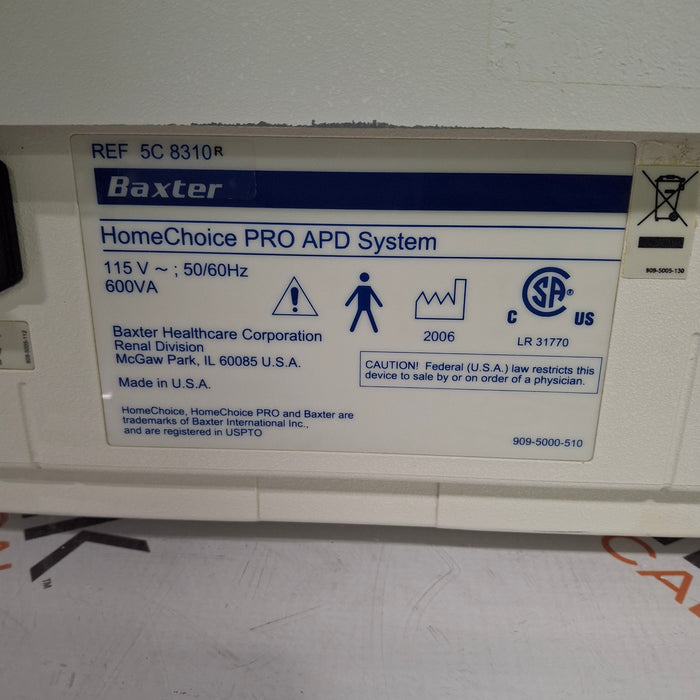 Baxter HomeChoice Pro APD Automated PD Dialysis System