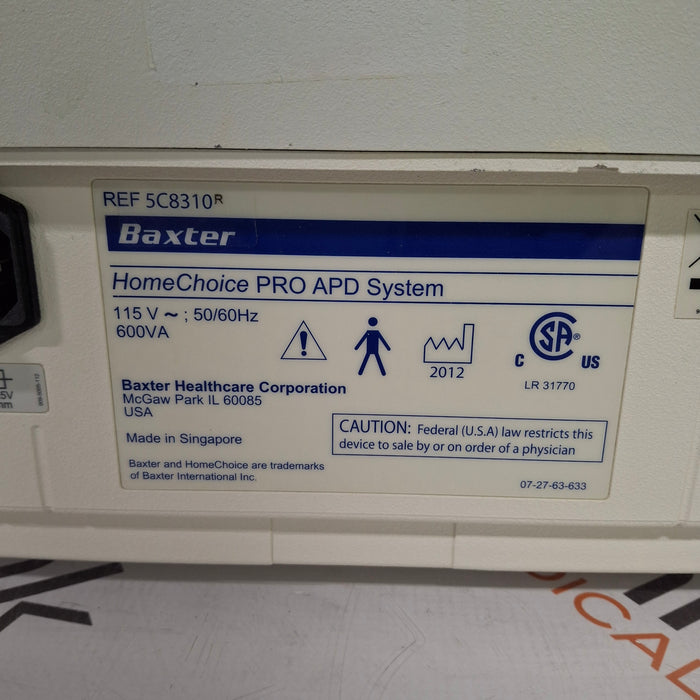 Baxter HomeChoice Pro APD Automated PD Dialysis System