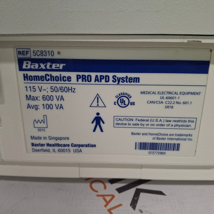 Baxter HomeChoice Pro APD Automated PD Dialysis System