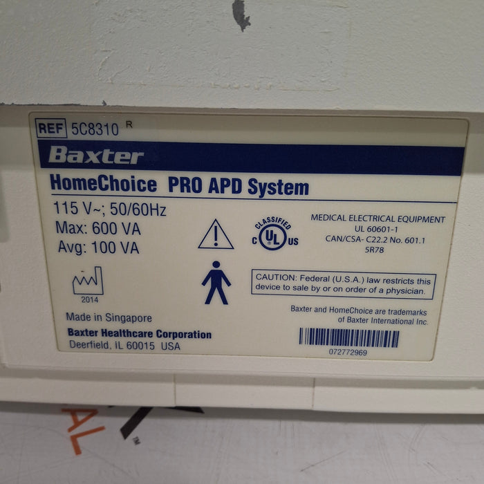 Baxter HomeChoice Pro APD Automated PD Dialysis System