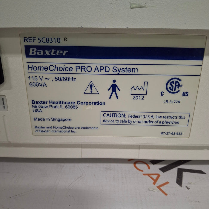 Baxter HomeChoice Pro APD Automated PD Dialysis System