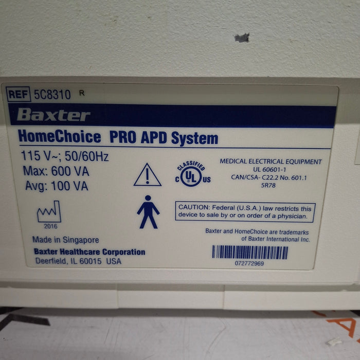 Baxter HomeChoice Pro APD Automated PD Dialysis System