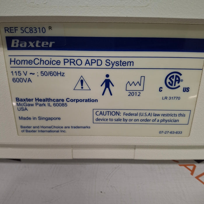 Baxter HomeChoice Pro APD Automated PD Dialysis System