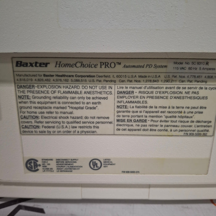 Baxter HomeChoice Pro APD Automated PD Dialysis System