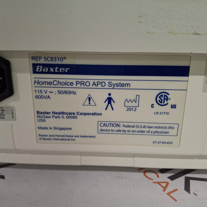 Baxter HomeChoice Pro APD Automated PD Dialysis System