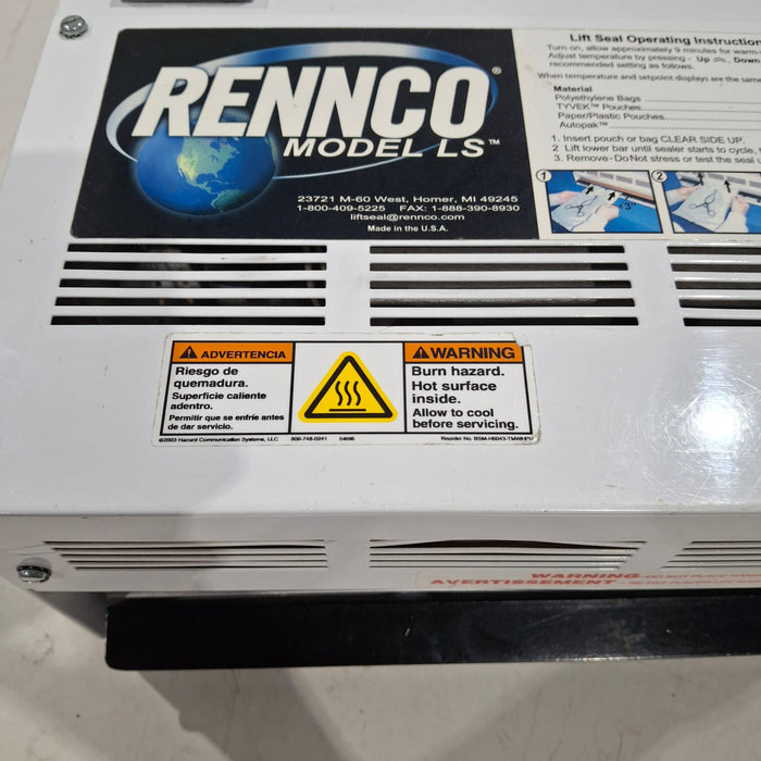 Rennco, Inc LS18D-120 Lift Sealing Machine