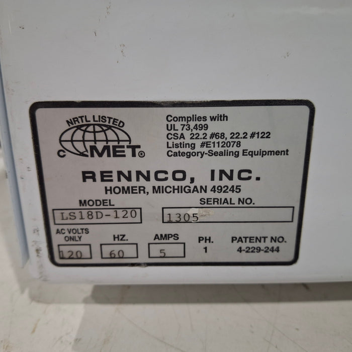 Rennco, Inc LS18D-120 Lift Sealing Machine