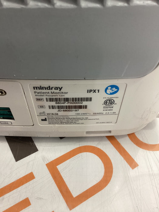 Mindray Passport 12m Patient Monitor