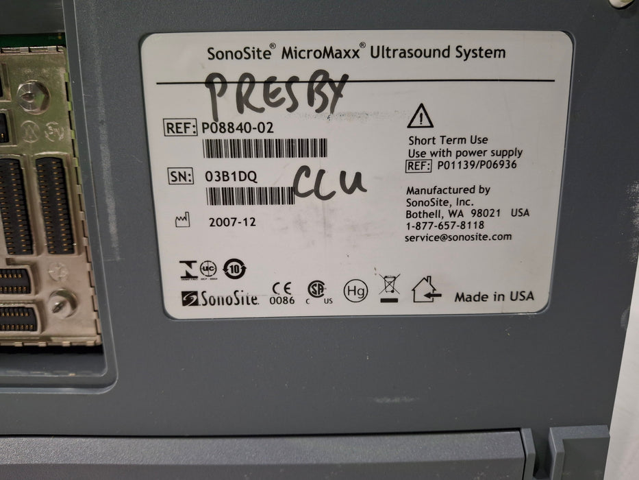 Sonosite Micromaxx Portable Ultrasound