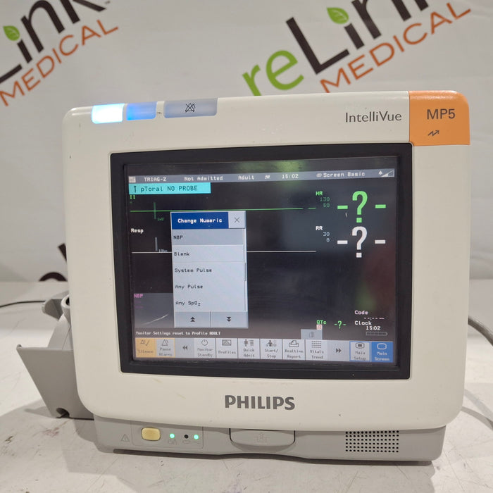 Philips Intellivue MP5 - ECG, Fast SpO2, NIBP, Press, Temp Patient Monitor