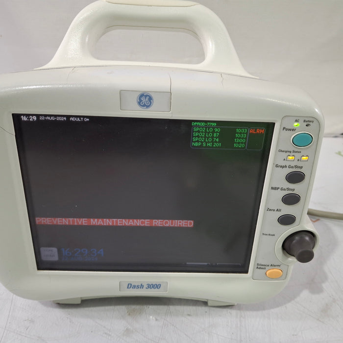 GE Healthcare Dash 3000 - GE/Nellcor SpO2 Patient Monitor