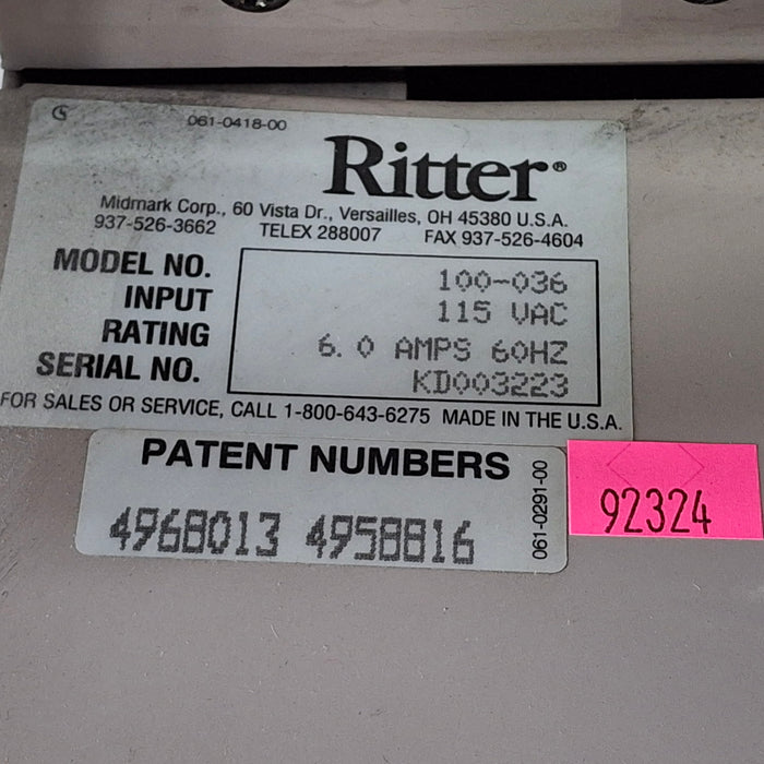 Ritter 100 Exam Table