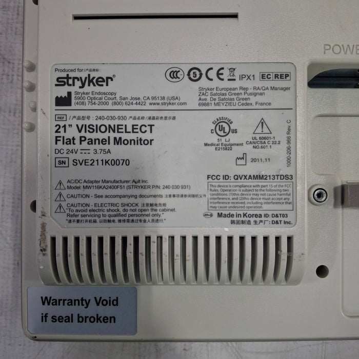 Stryker 21" VisionElect HD Monitor