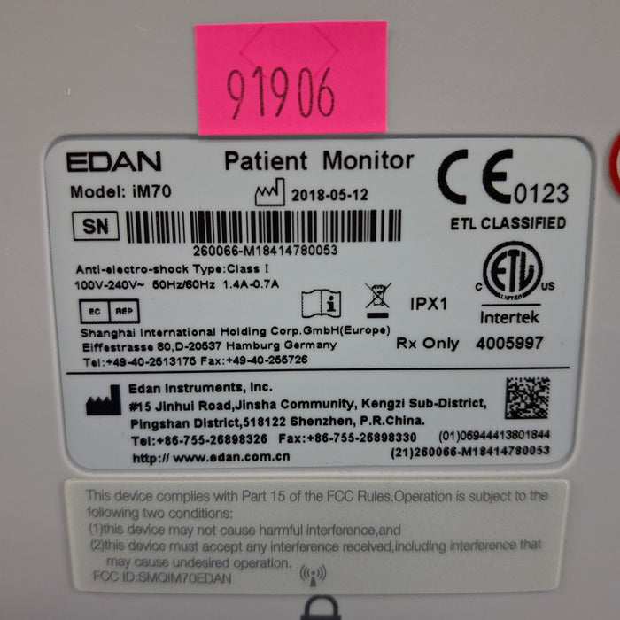 Edan iM70 Patient Monitor