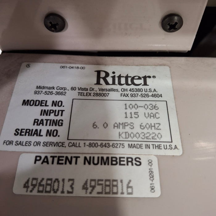 Ritter 100 Exam Table