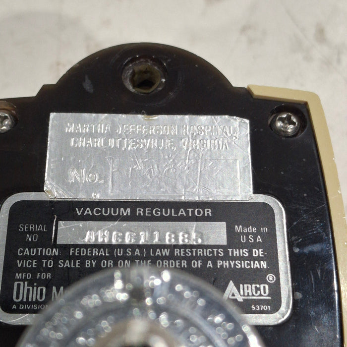 Ohio Medical Corporation Vacuum Regulator