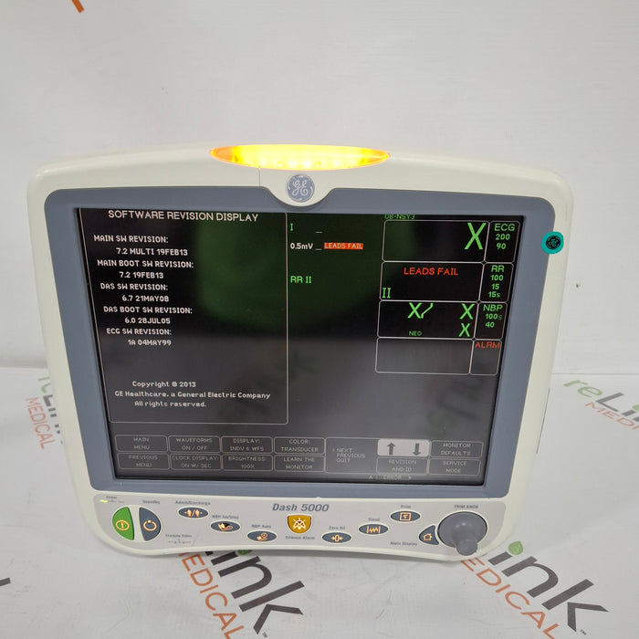 GE Healthcare Dash 5000 - Masimo SpO2 Patient Monitor