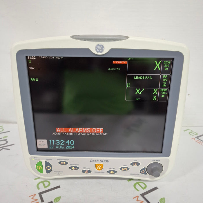 GE Healthcare Dash 5000 - Masimo SpO2 Patient Monitor