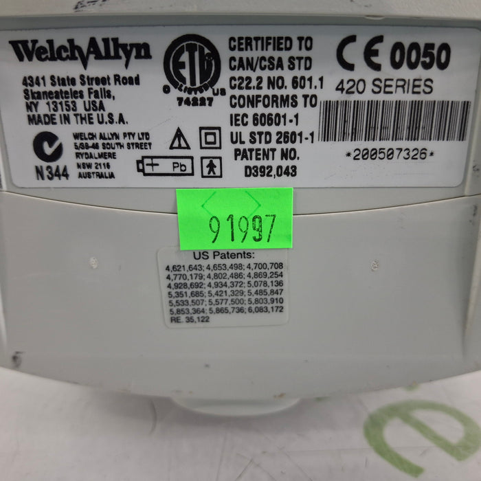 Welch Allyn Spot 420 - NIBP, Temp, Nellcor SpO2 Vital Signs Monitor