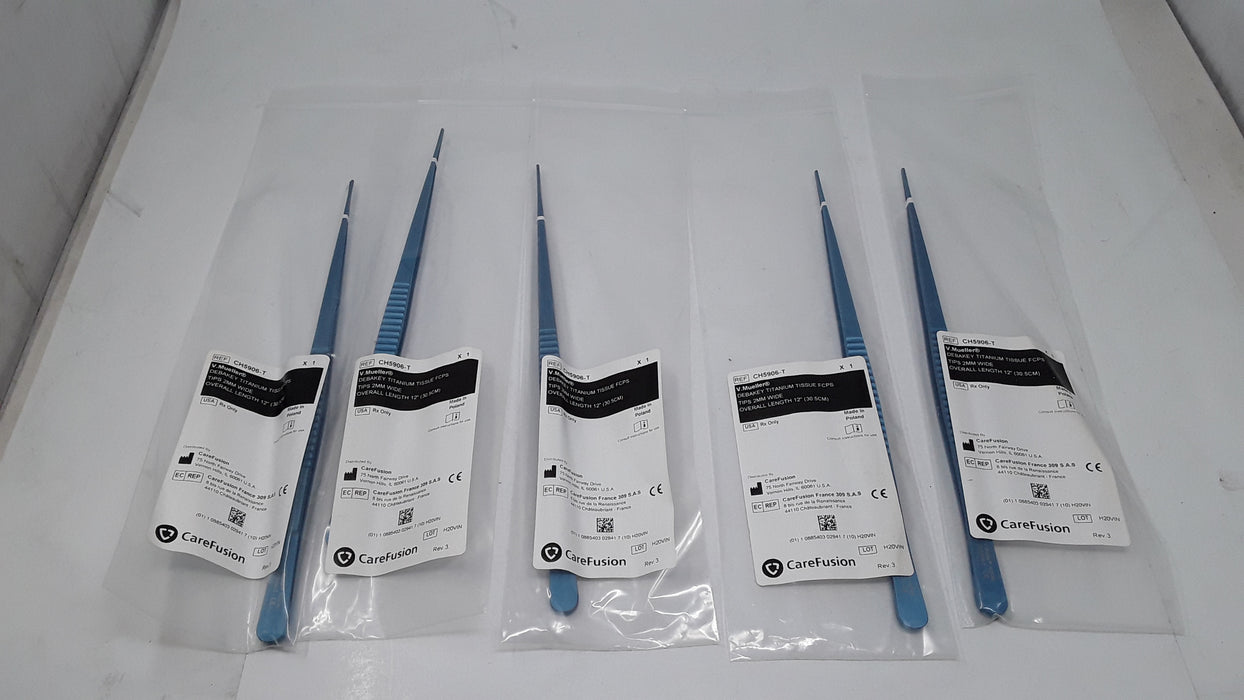 V. Mueller CH5906-T Debakey Titanium Tissue Forceps 12" Set of 5