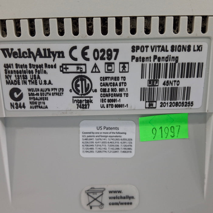 Welch Allyn Spot LXi - NIBP, SureTemp Plus, Nellcor SpO2 Vital Signs Monitor