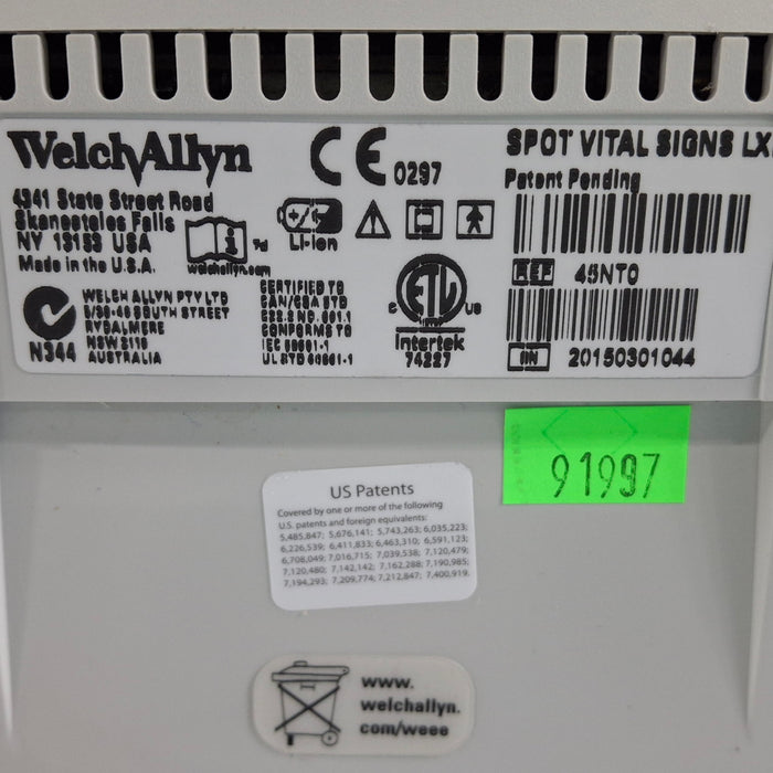 Welch Allyn Spot LXi - NIBP, SureTemp Plus, Nellcor SpO2 Vital Signs Monitor