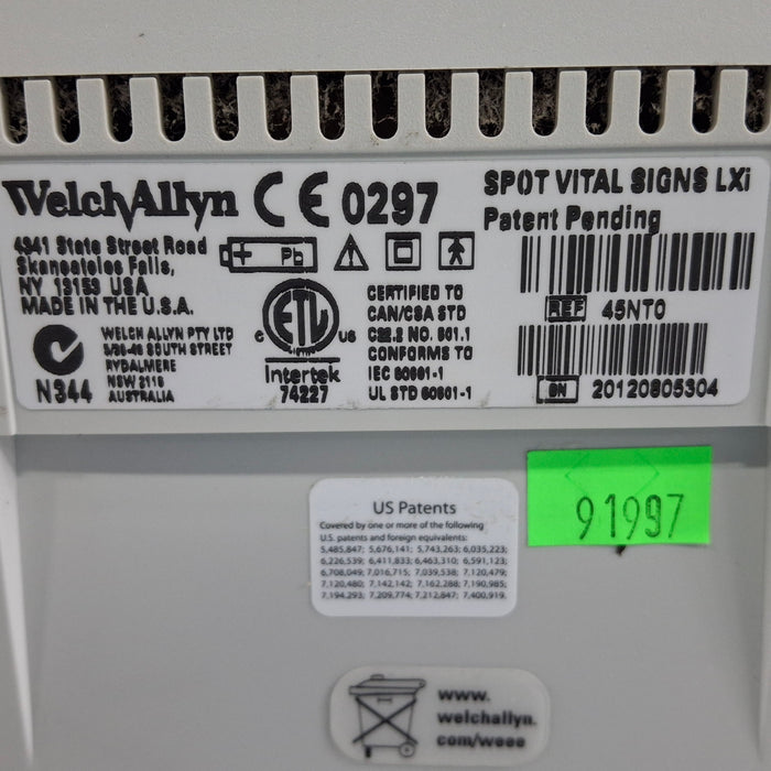 Welch Allyn Spot LXi - NIBP, SureTemp Plus, Nellcor SpO2 Vital Signs Monitor