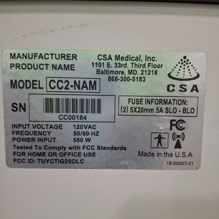 CSA Medical, Inc. CC2-NAM Cryosurgical Unit