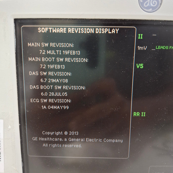 GE Healthcare Dash 3000 - GE/Nellcor SpO2 Patient Monitor