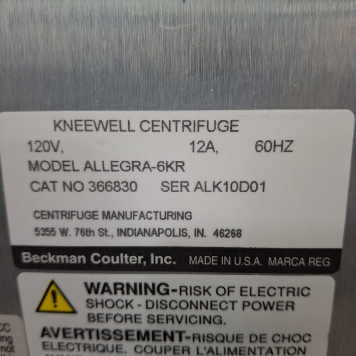 Beckman Coulter Allegra 6KR Centrifuge