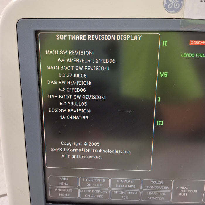 GE Healthcare Dash 4000 - GE/Nellcor SpO2 Patient Monitor