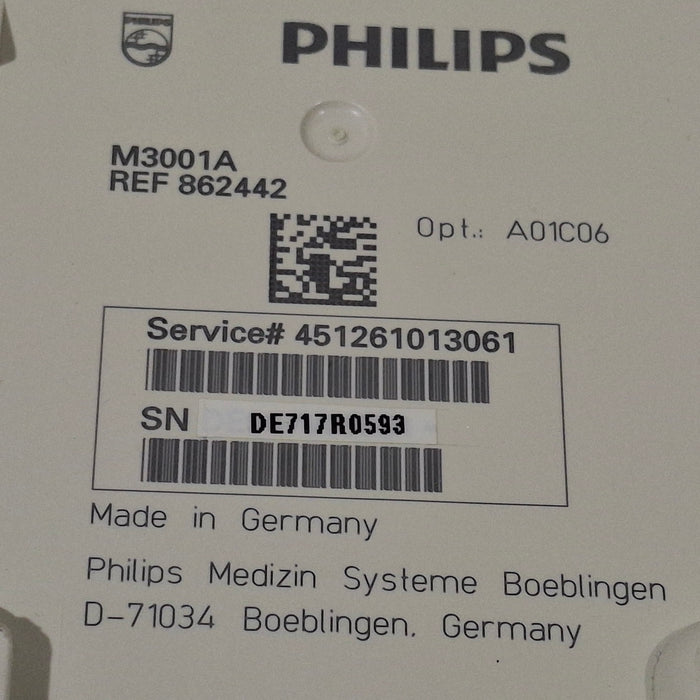 Philips M3001A-A01C06 Fast SpO2, NIBP, ECG, Temp, IBP MMS Module