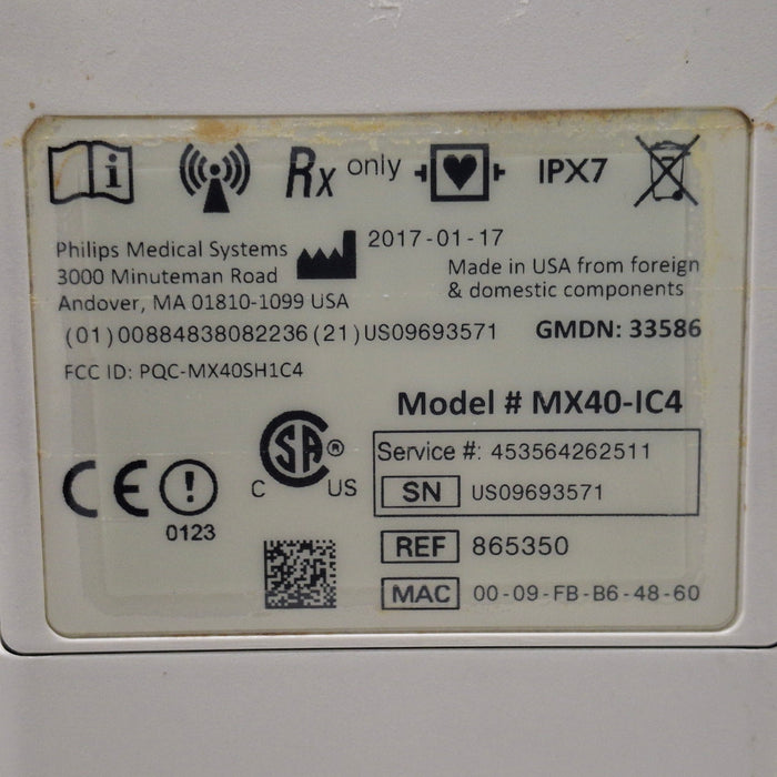 Philips MX40 1.4 ECG/SPO2 865350 Telemetry Transmitter