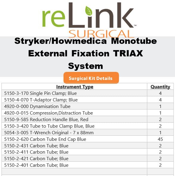 Stryker Howmedica Monotube External Fixation TRIAX System