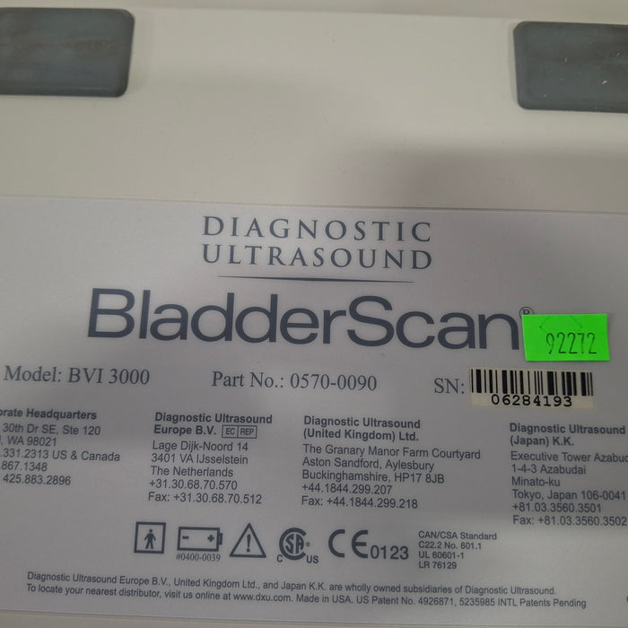 Verathon Medical, Inc BladderScan BVI 3000 Bladder Scanner