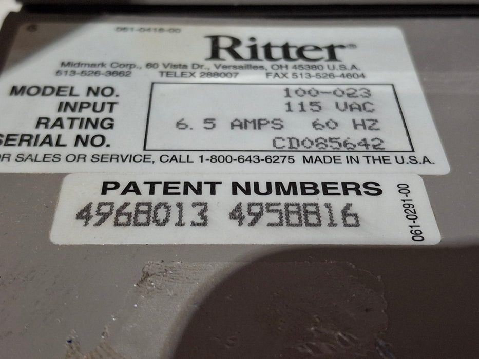 Ritter 100 Exam Table