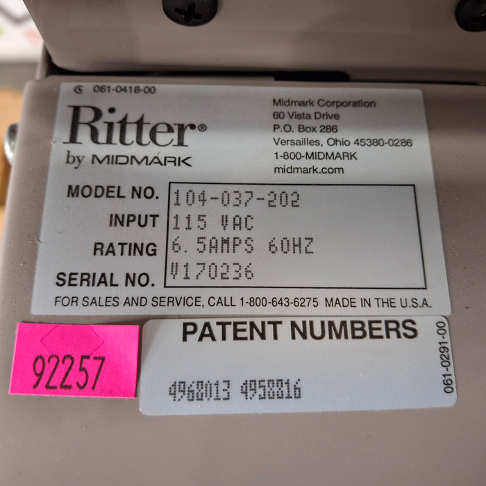 Midmark Ritter Model 104 Exam Table