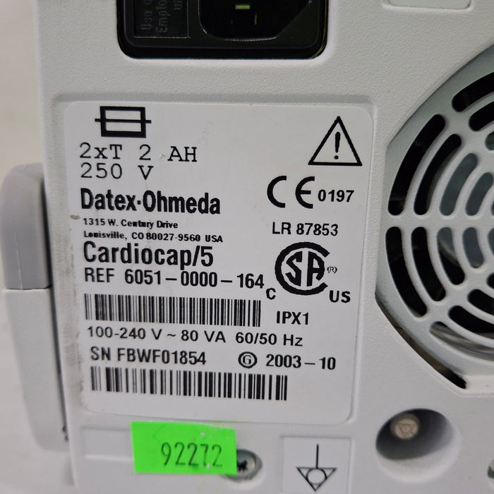 Datex-Ohmeda Cardiocap 5 Patient Monitor