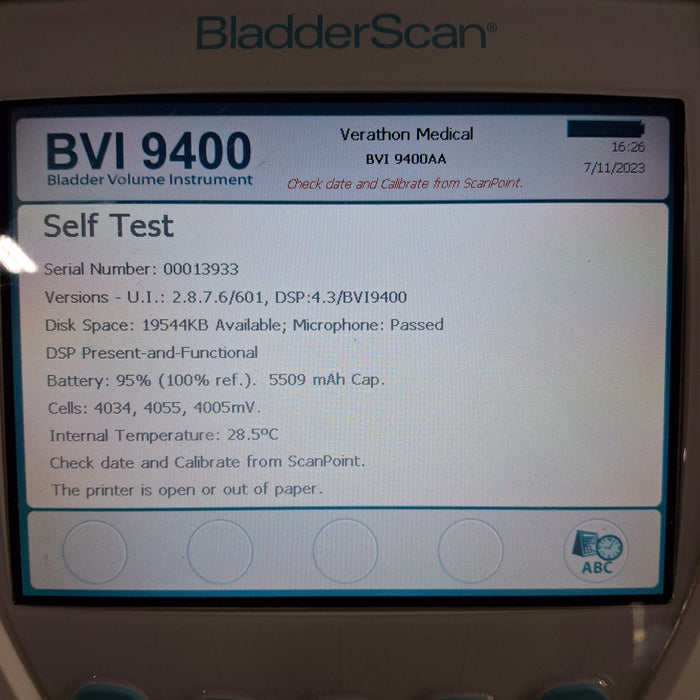 Verathon Medical, Inc BVI 9400 Bladderscan