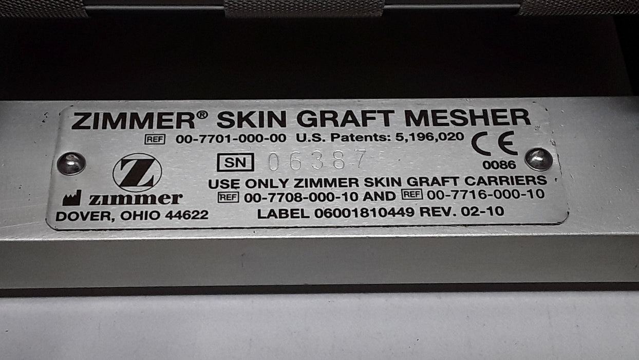 Zimmer 7701 Skin Graft Mesher