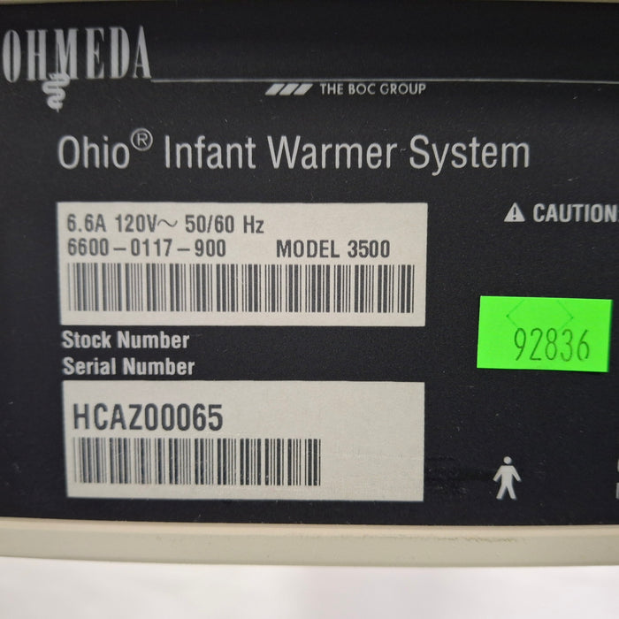 Ohmeda Medical Ohio model 3500 Infant Warmer