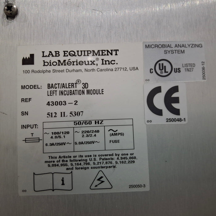 BioMerieux BacT/Alert 3D Microbial Analyzing System