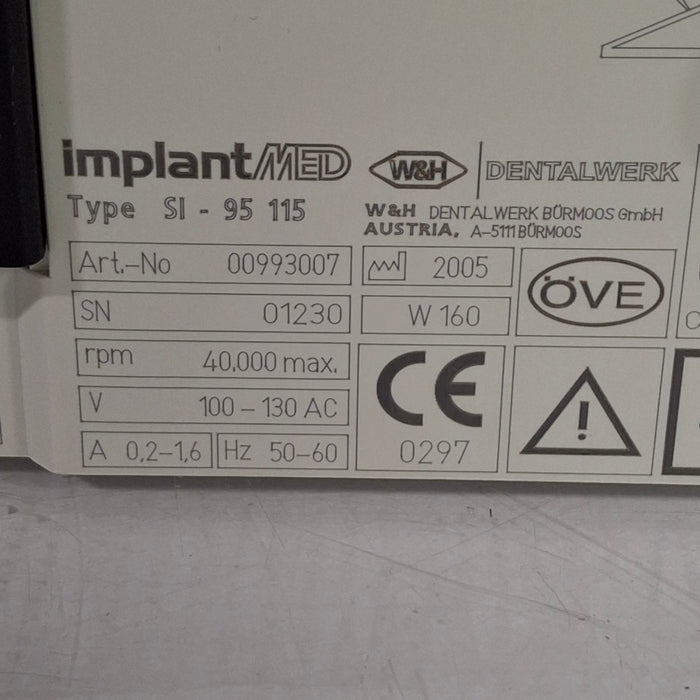 W&H ImplantMed SI-95 Control Console