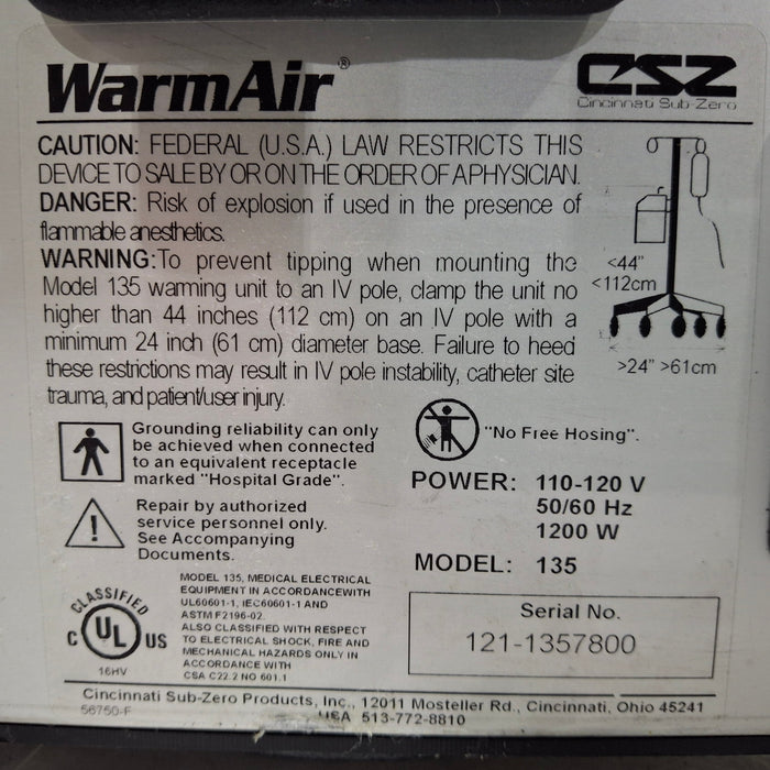 Cincinnati Sub-Zero CSZ WarmAir Hyperthermia System