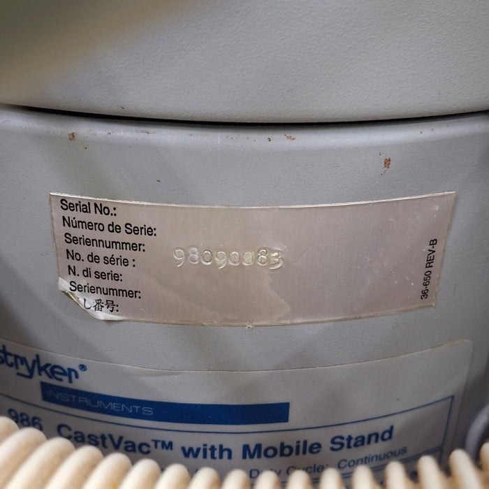 Stryker Castvac 986 Cast Removal Vacuum