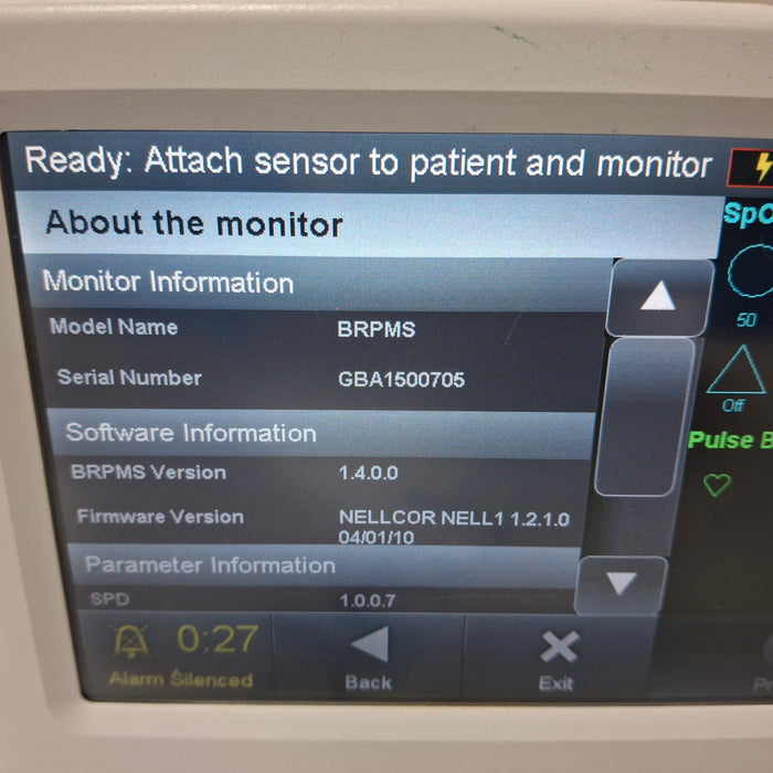 Covidien PM1000N Nellcor Bedside SPO2 Monitor